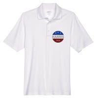 Vote Kamala Harris For President 2024 Button Usa Flag Men's Origin Performance Pique Polo