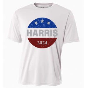 Vote Kamala Harris For President 2024 Button Usa Flag Cooling Performance Crew T-Shirt