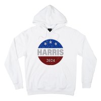 Vote Kamala Harris For President 2024 Button Usa Flag Hoodie