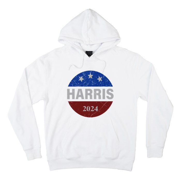 Vote Kamala Harris For President 2024 Button Usa Flag Hoodie