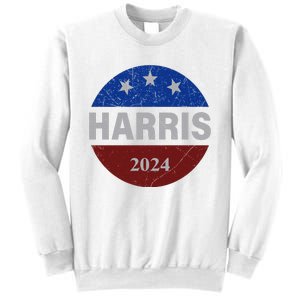 Vote Kamala Harris For President 2024 Button Usa Flag Sweatshirt