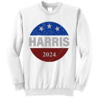 Vote Kamala Harris For President 2024 Button Usa Flag Sweatshirt