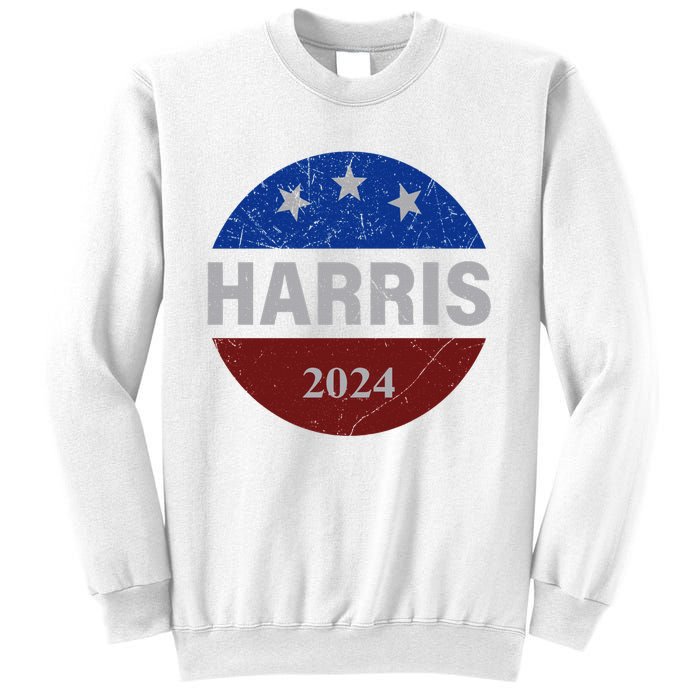 Vote Kamala Harris For President 2024 Button Usa Flag Sweatshirt