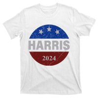 Vote Kamala Harris For President 2024 Button Usa Flag T-Shirt