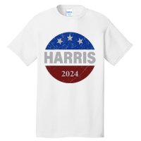 Vote Kamala Harris For President 2024 Button Usa Flag Tall T-Shirt