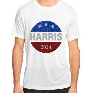 Vote Kamala Harris For President 2024 Button Usa Flag Adult ChromaSoft Performance T-Shirt