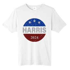 Vote Kamala Harris For President 2024 Button Usa Flag Tall Fusion ChromaSoft Performance T-Shirt