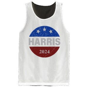 Vote Kamala Harris For President 2024 Button Usa Flag Mesh Reversible Basketball Jersey Tank