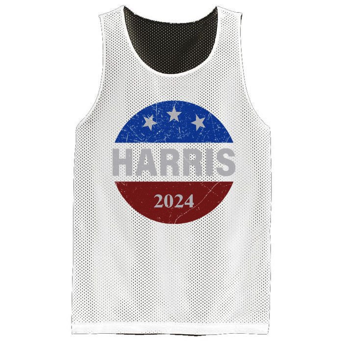 Vote Kamala Harris For President 2024 Button Usa Flag Mesh Reversible Basketball Jersey Tank