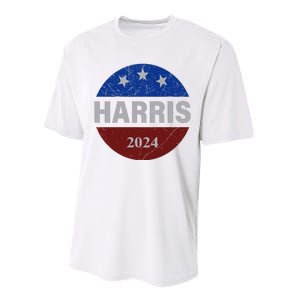 Vote Kamala Harris For President 2024 Button Usa Flag Performance Sprint T-Shirt