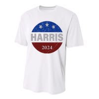 Vote Kamala Harris For President 2024 Button Usa Flag Performance Sprint T-Shirt