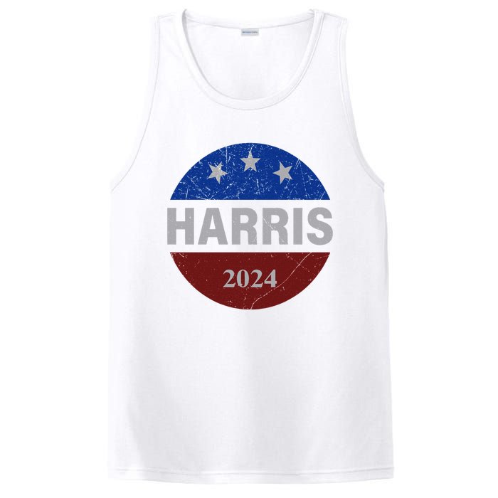 Vote Kamala Harris For President 2024 Button Usa Flag PosiCharge Competitor Tank