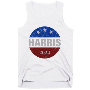 Vote Kamala Harris For President 2024 Button Usa Flag Tank Top