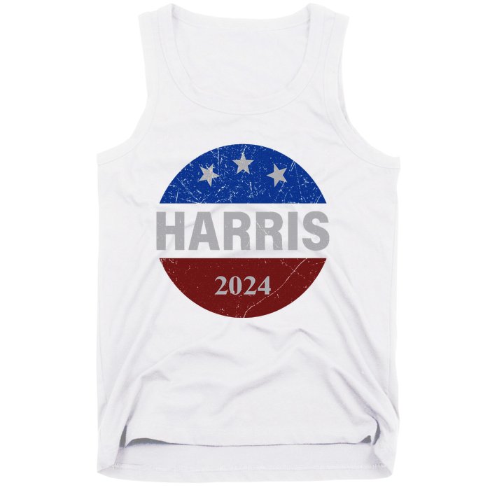 Vote Kamala Harris For President 2024 Button Usa Flag Tank Top