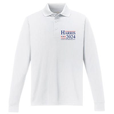 Vote Kamala Harris For President 2024 Election Democratic Performance Long Sleeve Polo