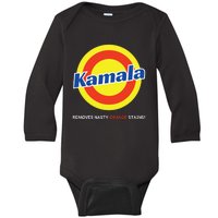 Vote Kamala Harris Removes Nasty Orange Stains Detergent Fun Baby Long Sleeve Bodysuit