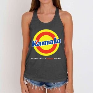 Vote Kamala Harris Removes Nasty Orange Stains Detergent Fun Women's Knotted Racerback Tank