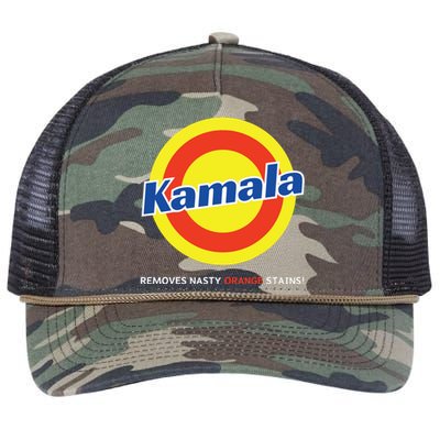 Vote Kamala Harris Removes Nasty Orange Stains Detergent Fun Retro Rope Trucker Hat Cap