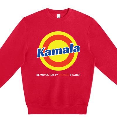 Vote Kamala Harris Removes Nasty Orange Stains Detergent Fun Premium Crewneck Sweatshirt