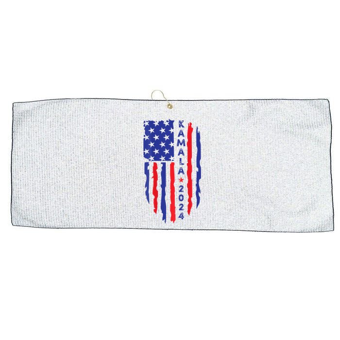 Vote Kamala Harris For President 2024 Election Usa Flag President Kamalaharris Large Microfiber Waffle Golf Towel