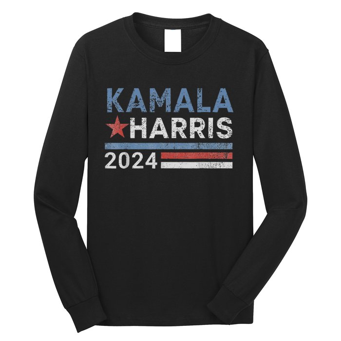 Vintage Kamala Harris 2024 For President Election Campaign Long Sleeve Shirt