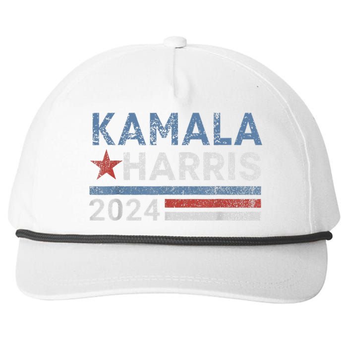 Vintage Kamala Harris 2024 For President Election Campaign Snapback Five-Panel Rope Hat