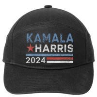 Vintage Kamala Harris 2024 For President Election Campaign 7-Panel Snapback Hat