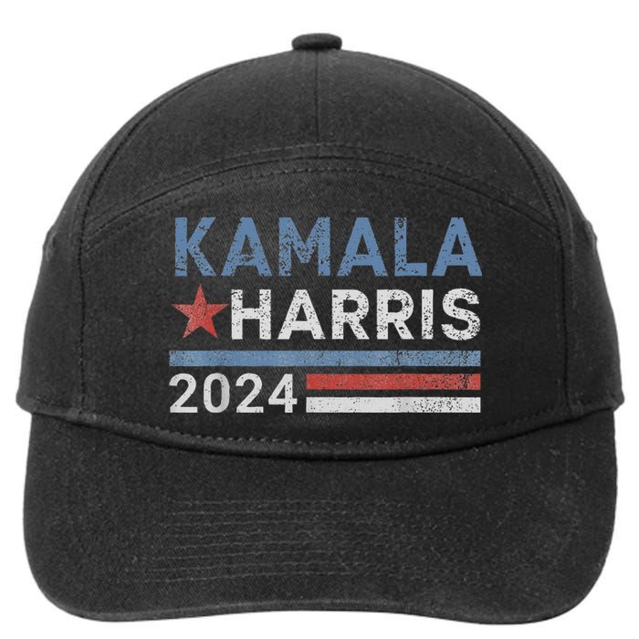 Vintage Kamala Harris 2024 For President Election Campaign 7-Panel Snapback Hat