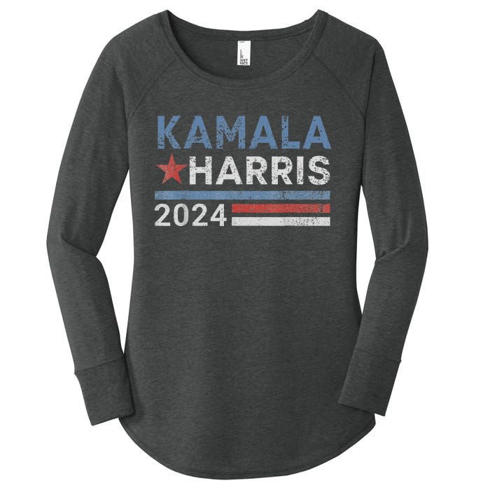 Vintage Kamala Harris 2024 For President Election Campaign Women's Perfect Tri Tunic Long Sleeve Shirt