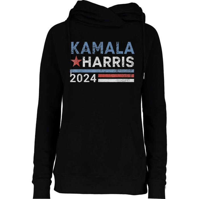 Vintage Kamala Harris 2024 For President Election Campaign Womens Funnel Neck Pullover Hood