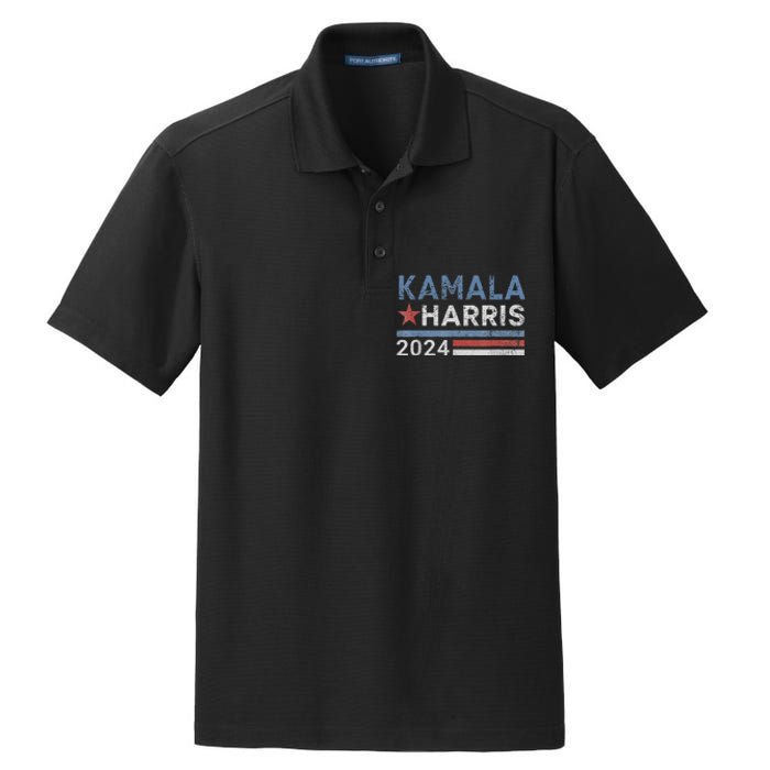 Vintage Kamala Harris 2024 For President Election Campaign Dry Zone Grid Polo