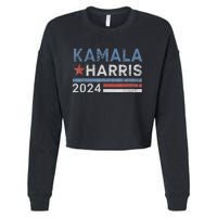 Vintage Kamala Harris 2024 For President Election Campaign Cropped Pullover Crew