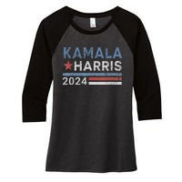 Vintage Kamala Harris 2024 For President Election Campaign Women's Tri-Blend 3/4-Sleeve Raglan Shirt