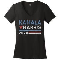 Vintage Kamala Harris 2024 For President Election Campaign Women's V-Neck T-Shirt