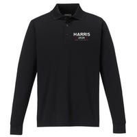 Vote Kamala Harris For Presidential Election 2024 Democratpresident Kamalaharris Performance Long Sleeve Polo