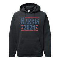 Vintage Kamala Harris 2024 Performance Fleece Hoodie