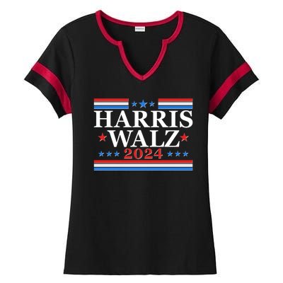 Vote Kamala Harris Tim Walz 2024 Election Ladies Halftime Notch Neck Tee