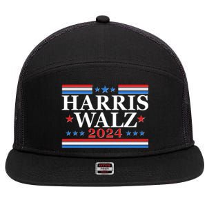 Vote Kamala Harris Tim Walz 2024 Election 7 Panel Mesh Trucker Snapback Hat