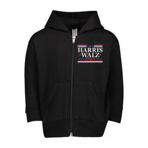 Vote Kamala Harris Tim Walz 2024 Election Toddler Zip Fleece Hoodie