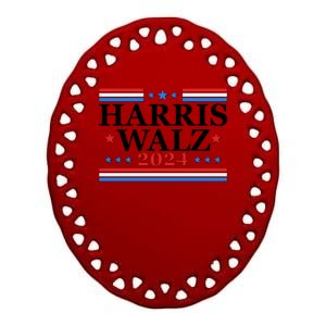 Vote Kamala Harris Tim Walz 2024 Election Ceramic Oval Ornament