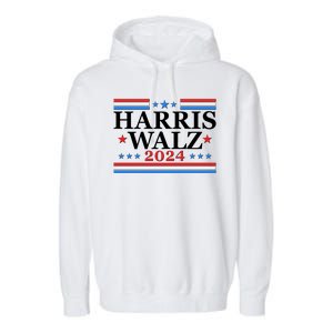 Vote Kamala Harris Tim Walz 2024 Election Garment-Dyed Fleece Hoodie