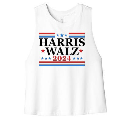 Vote Kamala Harris Tim Walz 2024 Election Women's Racerback Cropped Tank