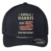 Vintage Kamala Harris 2024 For President Election Campaign Gift Flexfit Unipanel Trucker Cap