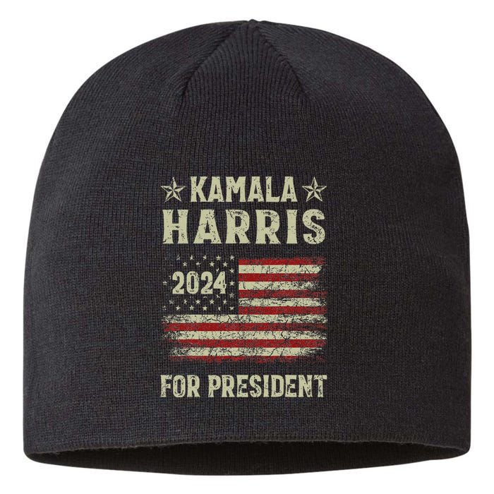 Vintage Kamala Harris 2024 For President Election Campaign Gift Sustainable Beanie