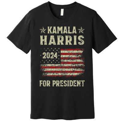 Vintage Kamala Harris 2024 For President Election Campaign Gift Premium T-Shirt