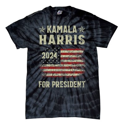 Vintage Kamala Harris 2024 For President Election Campaign Gift Tie-Dye T-Shirt