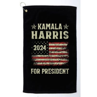 Vintage Kamala Harris 2024 For President Election Campaign Gift Platinum Collection Golf Towel