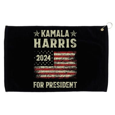 Vintage Kamala Harris 2024 For President Election Campaign Gift Grommeted Golf Towel