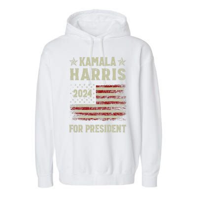 Vintage Kamala Harris 2024 For President Election Campaign Gift Garment-Dyed Fleece Hoodie