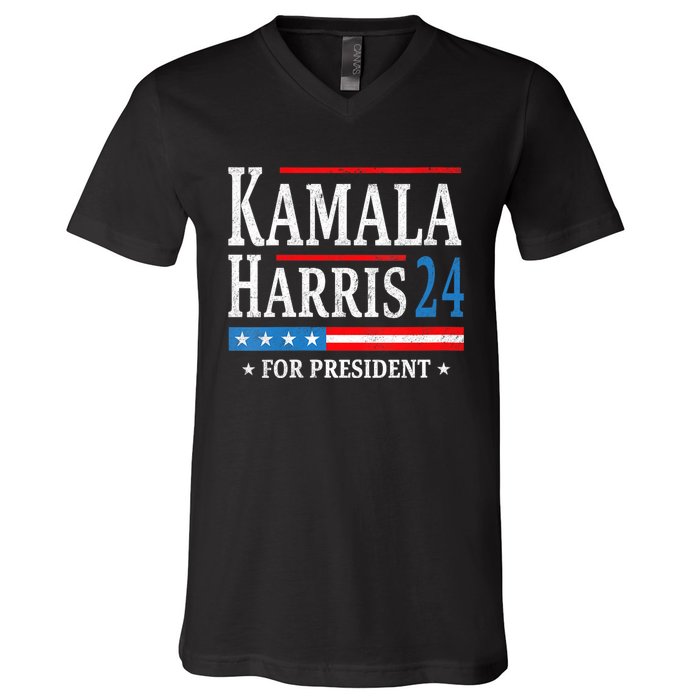 Vintage Kamala Harris 2024 For President Election Campaign V-Neck T-Shirt